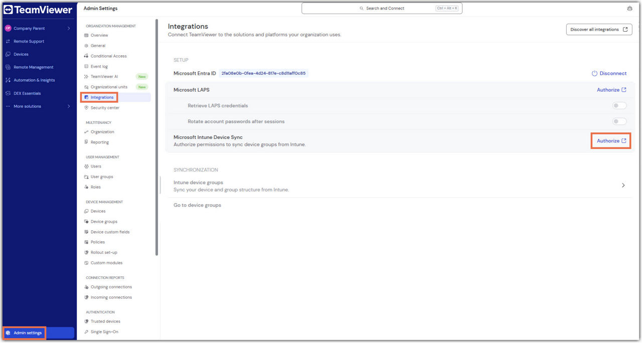 Synchronize your Intune environment in TeamViewer with the Intune ...