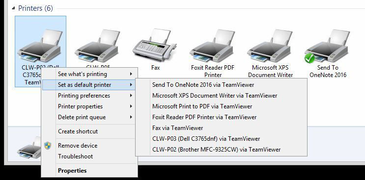 verify wanted printer is set to default for the TeamViewer (Classic) printer.JPG