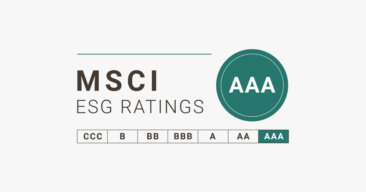 MSCI: AAA ESG rating