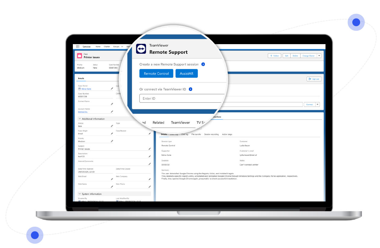 TeamViewer integration as seen in Salesforce