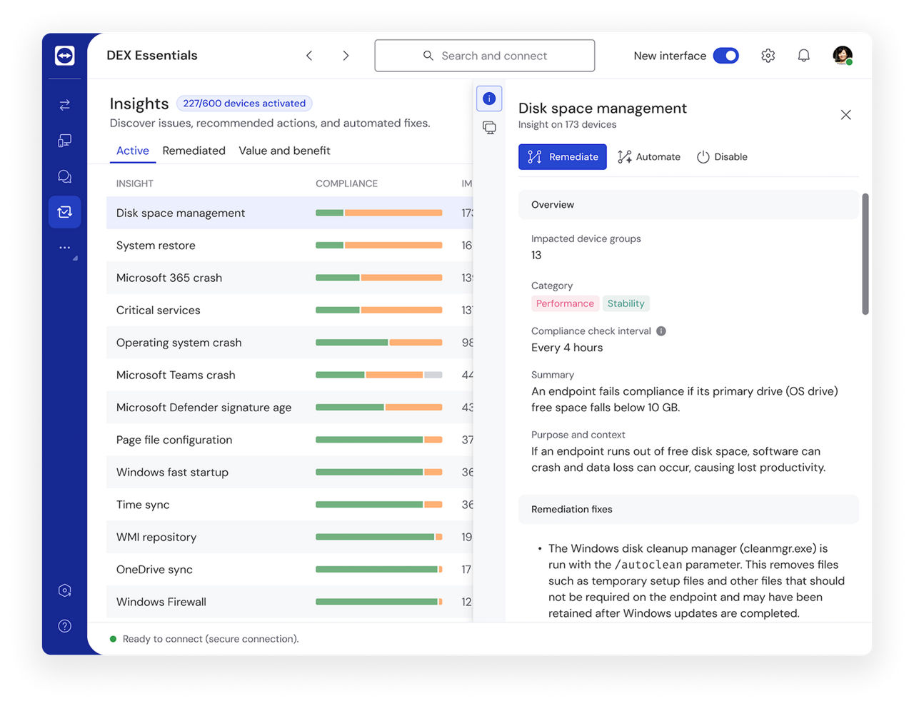 Custom monitoring policies as seen in the TeamViewer client