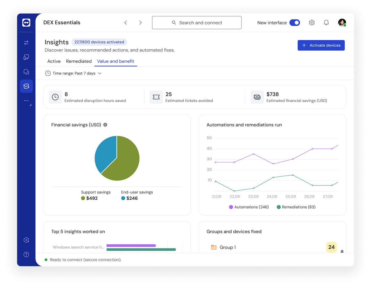 Device Refresh: Advanced dashboard