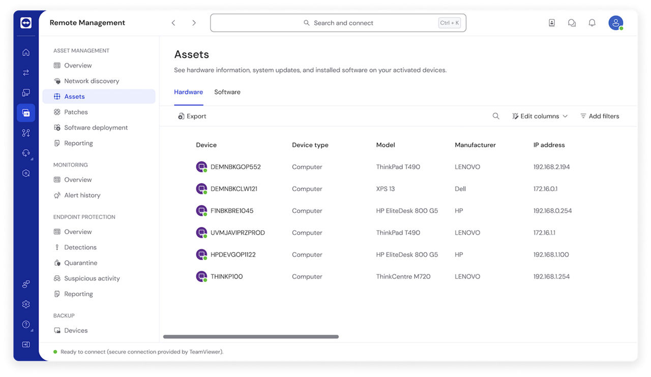 Device Refresh: Device refresh status