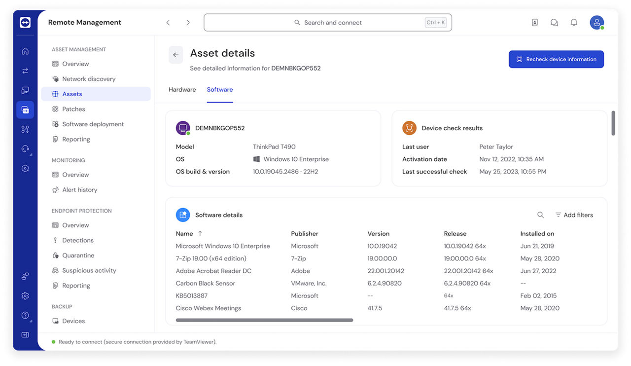 Device Refresh: Advanced dashboard
