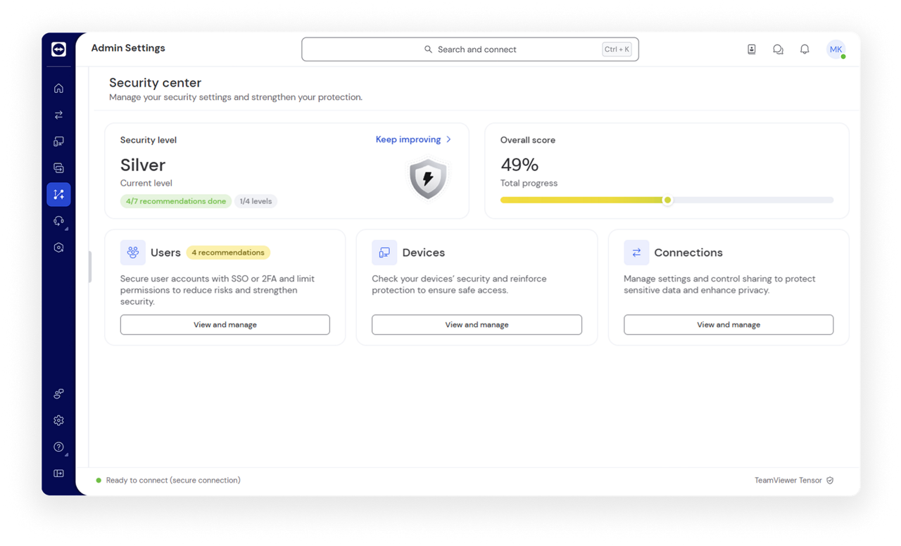 Security Center | TeamViewer Tensor