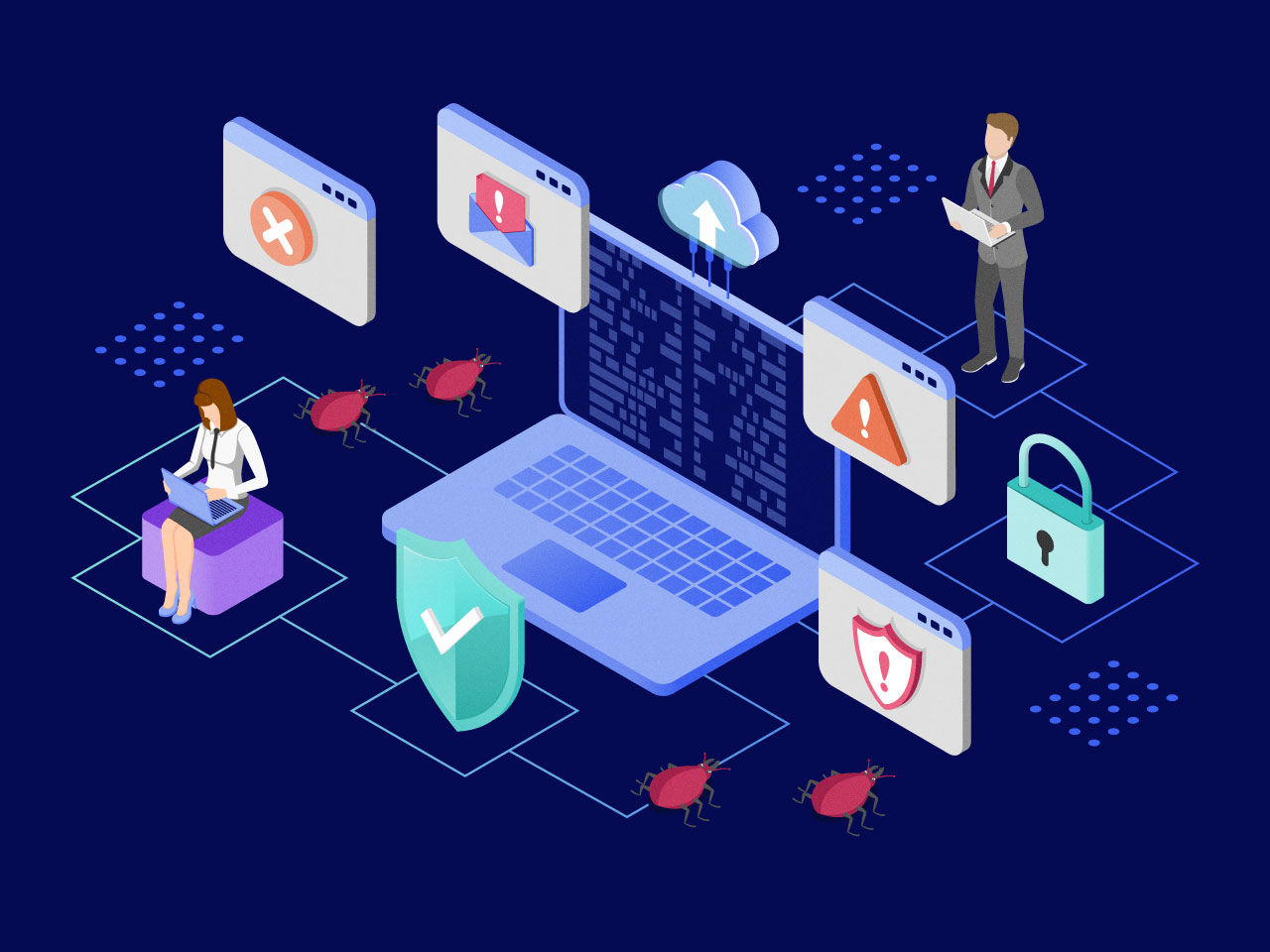 Illustration montrant le concept de protection des points de terminaison