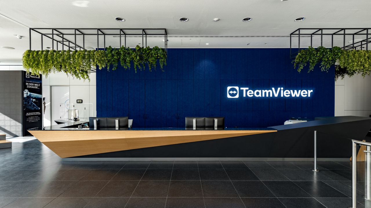 Entrada dos escritórios da TeamViewer em Göppingen, Alemanha