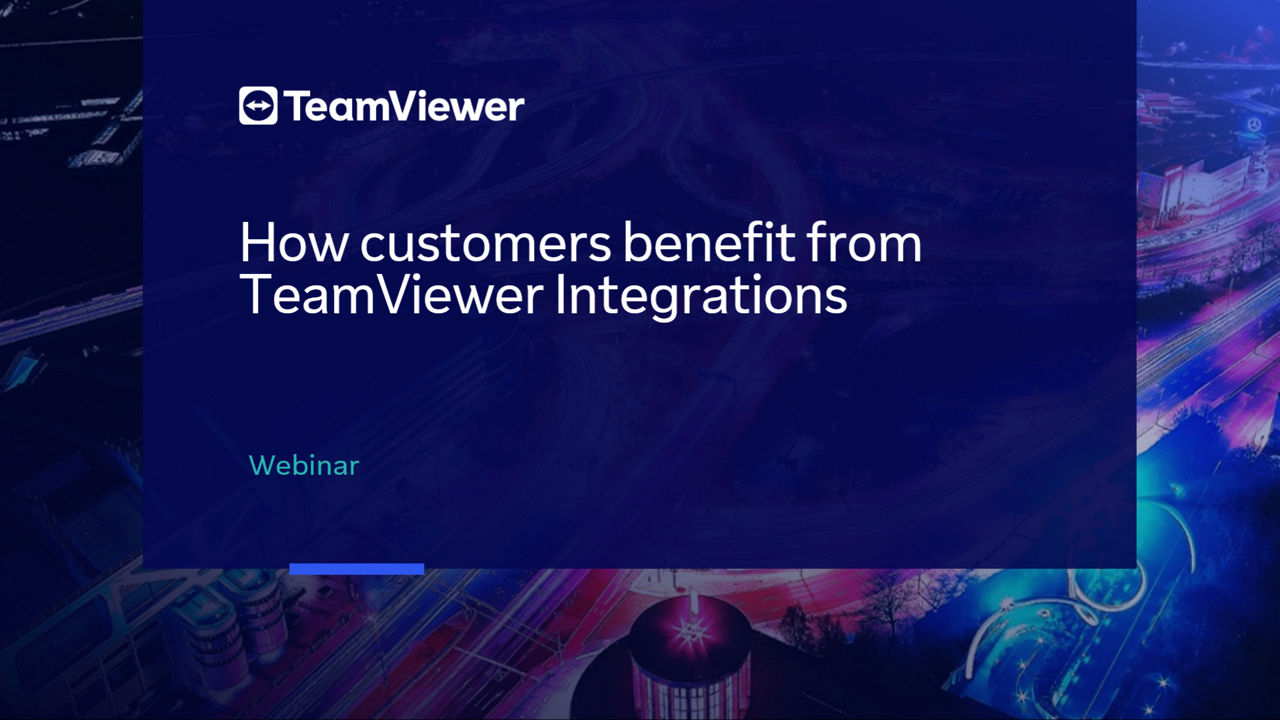Video placeholder for "How customers benefit from TeamViewer Integrations" webinar
