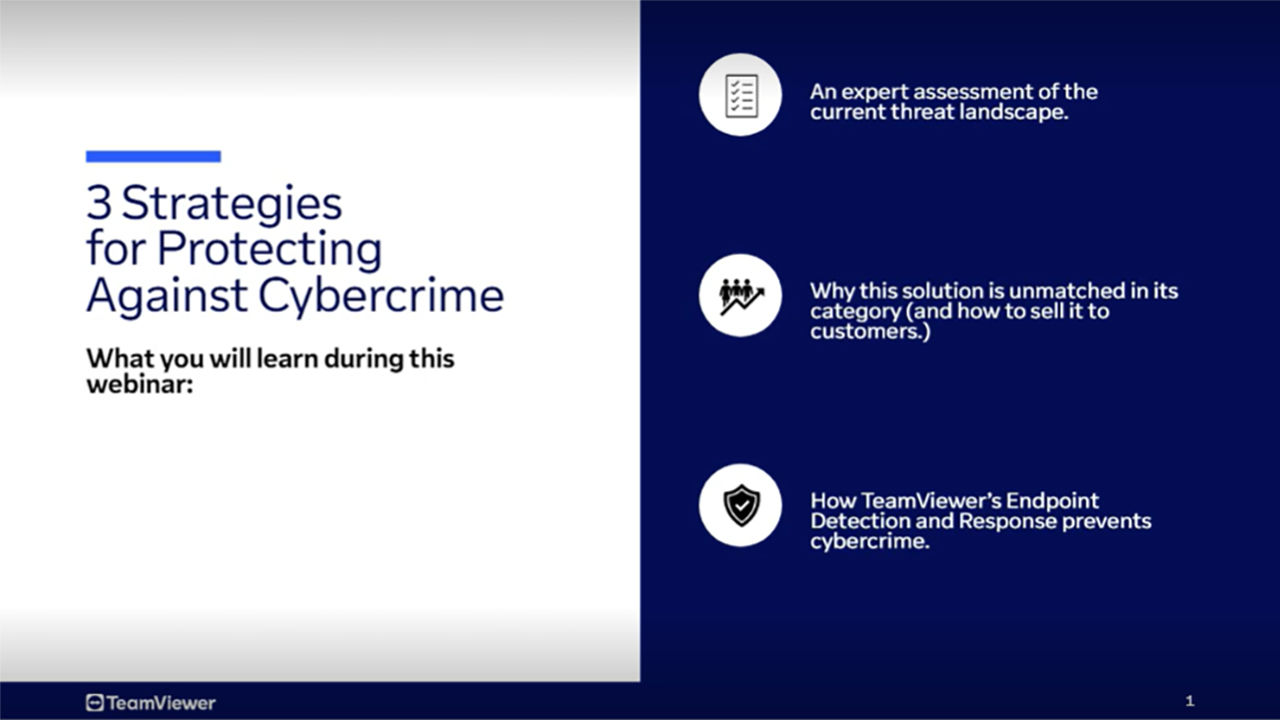Video placeholder for "3 strategies for protecting against cybercrime" webinar
